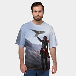 Футболка оверсайз мужская ДИЛЮК С ЯСТРЕБОМ DILUC, цвет: 3D-принт — фото 2