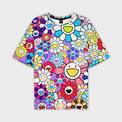 Мужская футболка оверсайз Цветы Takashi Murakami