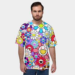 Футболка оверсайз мужская Цветы Takashi Murakami, цвет: 3D-принт — фото 2