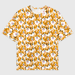 Мужская футболка оверсайз Собаки Корги