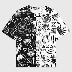 Мужская футболка оверсайз THE WITCHER LOGOOMBING ВЕДЬМАК ПАТТЕРН
