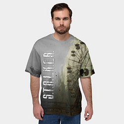 Футболка оверсайз мужская СТАЛКЕР 2 КОЛЕСО ОБОЗРЕНИЯ, цвет: 3D-принт — фото 2