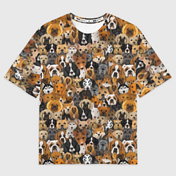 Мужская футболка оверсайз Собаки Разные Породы