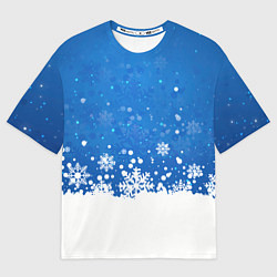 Мужская футболка оверсайз Снежинки - С Новым Годом