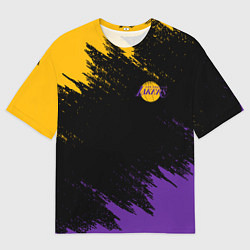 Мужская футболка оверсайз LAKERS БРЫЗГИ КРАСОК