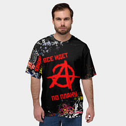 Футболка оверсайз мужская ВСЁ ИДЁТ ПО ПЛАНУ ГРАЖДАНСКАЯ ОБОРОНА ЛОГО РОК ГРУ, цвет: 3D-принт — фото 2