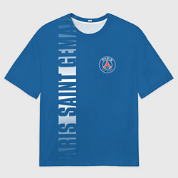 Футболка оверсайз мужская PSG PARIS SAINT GERMAIN WHITE LINE SPORT, цвет: 3D-принт