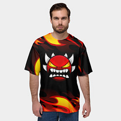 Футболка оверсайз мужская Geometry Dash Fire, цвет: 3D-принт — фото 2