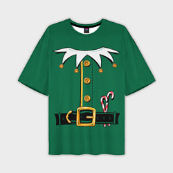 Футболка оверсайз мужская Christmas Elf Outfit, цвет: 3D-принт