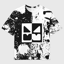 Мужская футболка оверсайз GEOMETRY DASH BLACK & WHITE SMILE