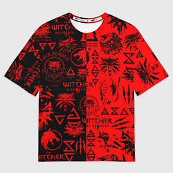 Мужская футболка оверсайз THE WITCHER LOGOBOMBING BLACK RED