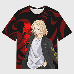 Футболка оверсайз мужская МАЙКИ МАНДЗИРО САНО КРАСНЫЙ ОРНАМЕНТ, цвет: 3D-принт
