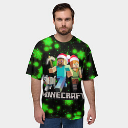 Футболка оверсайз мужская НОВОГОДНИЙ MINECRAFT ГЕРОИ ИГРЫ, цвет: 3D-принт — фото 2