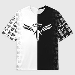 Футболка оверсайз мужская WALHALLA TEAM BLACK WHITE STYLE TOKYO REVENGERS, цвет: 3D-принт
