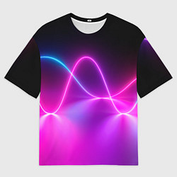 Мужская футболка оверсайз Лучи света pink theme