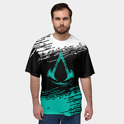Футболка оверсайз мужская Assassins creed Valhalla убийца, цвет: 3D-принт — фото 2