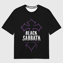 Мужская футболка оверсайз Black Sabbat Cross