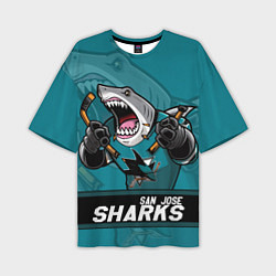 Мужская футболка оверсайз San Jose Sharks, Сан Хосе Шаркс
