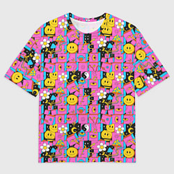 Футболка оверсайз мужская Психоделика Инь-Янь, цвет: 3D-принт