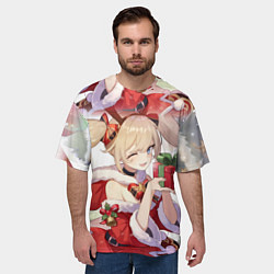 Футболка оверсайз мужская KLEE НОВЫЙ ГОД В ГЕНШИН ИМПАКТ, цвет: 3D-принт — фото 2