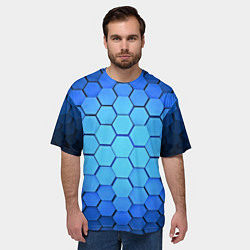 Футболка оверсайз мужская Неоновые 3D ПЛИТЫ, цвет: 3D-принт — фото 2