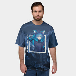 Футболка оверсайз мужская Рем с ушками, Re: zero Жизнь с нуля в альтернативн, цвет: 3D-принт — фото 2