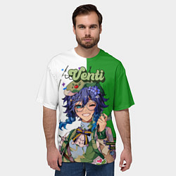 Футболка оверсайз мужская Венти волшебно улыбается Genshin Impact, цвет: 3D-принт — фото 2
