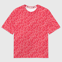 Мужская футболка оверсайз Моя Любовь сердечки