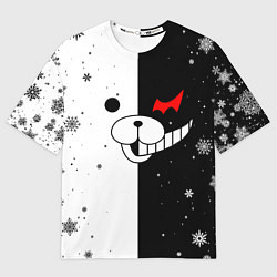 Мужская футболка оверсайз НОВОГОДНИЙ МОНОКУМА ЧЁРНО БЕЛЫЙ НОВЫЙ ГОД 2022