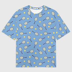 Мужская футболка оверсайз Большой теннис паттерн