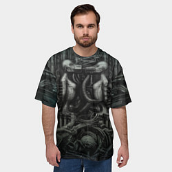 Футболка оверсайз мужская Gigers worlds Миры Ганса Гигера, цвет: 3D-принт — фото 2