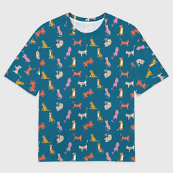 Мужская футболка оверсайз Тигрята на темном фоне