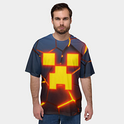 Футболка оверсайз мужская ОГНЕННЫЙ КРИПЕР 3D ПЛИТЫ FIRE CREEPER, цвет: 3D-принт — фото 2
