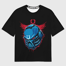 Футболка оверсайз мужская Шлем космодесантника, цвет: 3D-принт