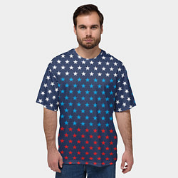 Футболка оверсайз мужская Флаг в звездах, цвет: 3D-принт — фото 2