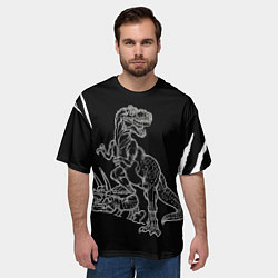 Футболка оверсайз мужская Тираннозавр Скелет, цвет: 3D-принт — фото 2