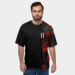 Футболка оверсайз мужская РОЗЫ 11, цвет: 3D-принт — фото 2