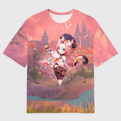 Футболка оверсайз мужская Диона Diona в примогеме, Геншин импакт Genshin Imp, цвет: 3D-принт
