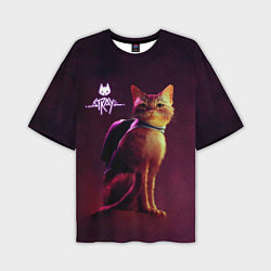 Мужская футболка оверсайз Stray: Wandering Cat