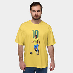 Футболка оверсайз мужская Неймар Сборная Бразилии, цвет: 3D-принт — фото 2