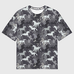 Мужская футболка оверсайз Табун Лошадей