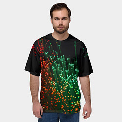 Футболка оверсайз мужская Неоновые светящиеся палочки, цвет: 3D-принт — фото 2