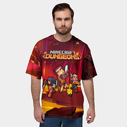 Футболка оверсайз мужская Minecraft Dungeons Майнкрафт Подземелья, цвет: 3D-принт — фото 2