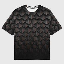 Футболка оверсайз мужская Чешуя Дракона black edition, цвет: 3D-принт