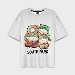 Футболка оверсайз мужская South Park - Южный парк краски, цвет: 3D-принт