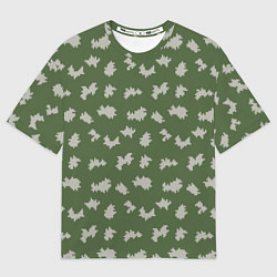 Футболка оверсайз мужская Камуфляж: берёзка, цвет: 3D-принт