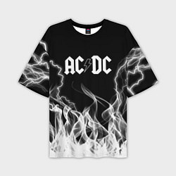 Футболка оверсайз мужская ACDC Fire, цвет: 3D-принт