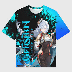 Футболка оверсайз мужская Шэнь хэ - геншин импакт, цвет: 3D-принт