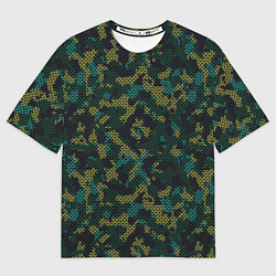 Мужская футболка оверсайз Модный камуфляж с холстовой сеткой