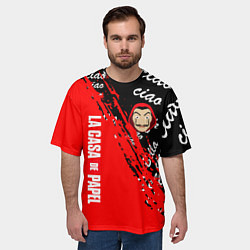 Футболка оверсайз мужская La Casa de Papel bum bum ciao, цвет: 3D-принт — фото 2